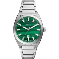 Fossil »EVERETT«, Armbanduhr, Herrenuhr, Edelstahlarmband, Datum, silberfarben