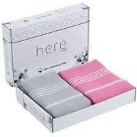 Heré Mood Badetuch 100 x 200 cm grau|rosa