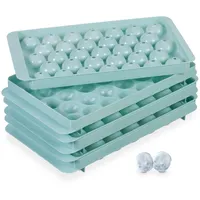 Relaxdays Eiswürfelform rund, 3er Set, wiederverwendbar, 2,5 cm Kugeln,