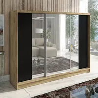 Mebloland Schwebetürenschrank VIDA 3-türig Schrank 200 cm mit Schubladen