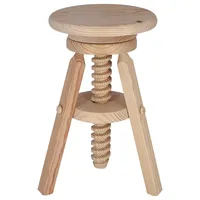 Wellhome Drehbarer Runder Drehhocker aus Holz, lackfrei, 29 x