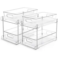 Vtopmart Multifunktionale Spülschrank Organizer, 2 Pack Küchenschrank Organizer, Doppelschicht