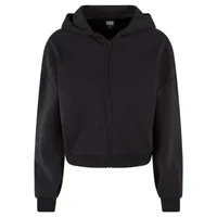 URBAN CLASSICS Zip-Kapuzenpullover in black | Gr.: XXL