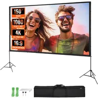 Vevor Projektion Beamer Leinwand mit Ständer 150 Zoll HD