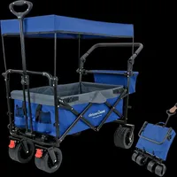 Deluxe4home deluxe4home® Bollerwagen faltbar mit Breiten Reifen und Dach