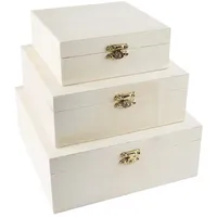 Ideen mit Herz Holzboxen mit Deckel | 3er Set