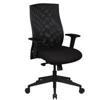FineBuy Schreibtischstuhl Finebuy Stoff Schwarz Drehstuhl Armlehne Büro Sessel