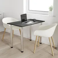 AKKE Anthrazit Küchentisch mit chrom beine LxBxH: 120x60x74 cm