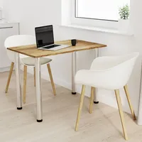 AKKE Alteiche Küchentisch mit chrom beine LxBxH: 100x60x74 cm