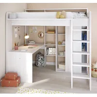 Parisot möbel Hochbett Higher Etagenbett 90x200 cm mit Schreibtisch