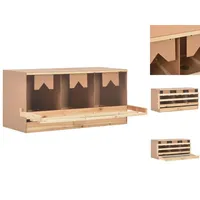 VidaXL Legenest für Hühner 3 Fächer 96x40x45 cm Massivholz