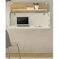 Furn.design Sekretär weiß und Wotan Eiche Wandsekretär für Homeoffice