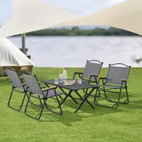 Casa.pro Campingmöbel-Set ‘Botrugno’ 5-tlg. Textilgewebe Grau
