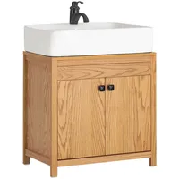 SoBuy Waschbeckenunterschrank Hellbraun, Holzwerkstoff, 60x60x35 cm