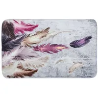 WCShop24 Badteppich Federn Lila 70 x 110 cm