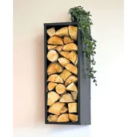 DanDiBo Ambiente DanDiBo Kaminholzregal Wand Innen Metall Schwarz 80