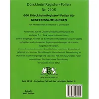Dürckheim 600 DürckheimRegister®-FOLIEN für STEUERGESETZE u.a; zum Einheften und
