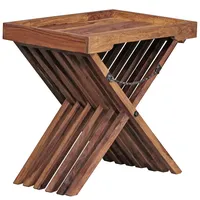 KADIMA DESIGN Massiver Sheesham-Holz Klapptisch, vielseitig einsetzbar, 60x57 cm,