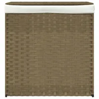 VidaXL Wäschekorb mit 2 Fächern 53x35x57 cm Poly Rattan