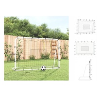 VidaXL Fußball-Rebounder Weiß & Schwarz 184x61x123 cm Stahl &