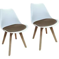 Hti-Living HTI-Living, Esszimmerstuhl Samt 2er Set Atlanta Weiß/Braun