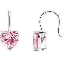 Thomas Sabo Ohrhänger mit pinkfarbenem Zirkonia-Herz Silber Ohrringe Damen