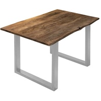 SAM Outillage Esstisch Baumkante massiv Akazie nussbaumfarben 100 x