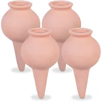 Relaxdays Tonkegel 4er Set, Wasserspender für Zimmerpflanzen & Balkonkästen,