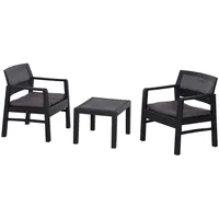 PROGARDEN Balkonset Kraka 3-teilig anthrazit