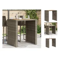 VidaXL Garten-Bartisch mit Holzplatte Grau 105x80x110 cm Polyrattan