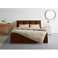 LeGer Home by Lena Gercke Boxspringbett "Addyson", braun (espresso),