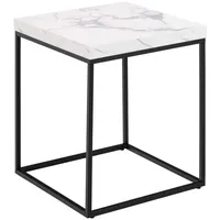 VCM Barossa Couchtisch 40cm Marmor Dekor weiß.