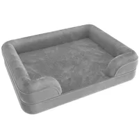Tectake Orthopädisches Hundebett, mit abnehmbarem, wasserdichtem Plüschbezug, rutschfeste Unterseite,