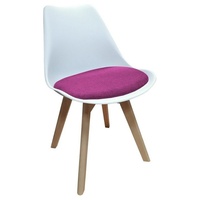 Hti-Living Esszimmerstuhl Atlanta Weiß/Pink Kunststoffschale mit Sitzfläche aus Polyester