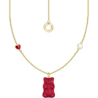 Thomas Sabo KE2206-430-10-L45V Damen-Kette mit Goldbären-Anhänger Rot