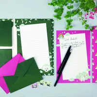 Artoz Briefpapier mit Briefhüllen Hund olivgrün ca. DIN A5