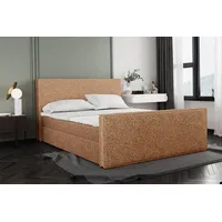 Kaiser Boxspringbett mit bettkasten und Matratze + Topper LILA