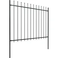 VidaXL Gartenzaun mit Speerspitzen Stahl 10,2 x 1,5 m