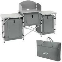 Hauki Camping Küche, Grau, Campingschrank faltbar mit Tragetasche, Reiseküche