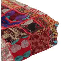 VidaXL Pouf Flickwerk Quadrat Baumwolle 50 x 12 x