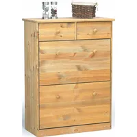 VCM ebuy24 Schuhschrank 2 Klaptüren 2 Schubladen Kiefer gebeitzt.