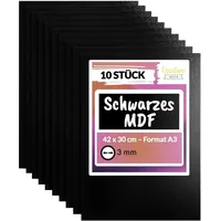 Creative Deco 10 x Schwarze A3 MDF Platten |