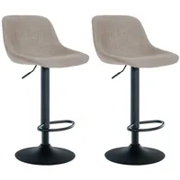 CLP 2er Set Barhocker Loft taupe/Stoff