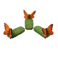 MARELIDA 3x Blumentopffüße Pflanzkübel Untersetzer Kübelfüße Polyresin - orange