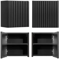 Lomadox Badezimmer Hängeschrank 30 cm schwarz gerillte Front Badschrank