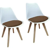 Hti-Living HTI-Living, Stühle, Esszimmerstuhl 2er Set Atlanta Weiss, Braun