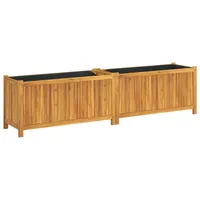 VidaXL Pflanzkübel mit Einlage 199x38,5x50 cm Massivholz Akazie