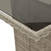 VidaXL 7-tlg. Garten-Essgruppe mit Kissen Hellgrau Poly Rattan