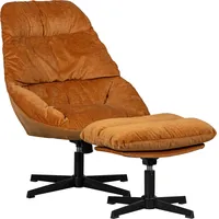 Woood Drehsessel Yaro, mit Hocker, Breite 71 cm orange