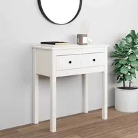 VidaXL Konsolentisch Weiß 70x35x75 cm Massivholz Kiefer